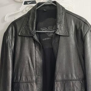 Bomber style leathet jacket for men